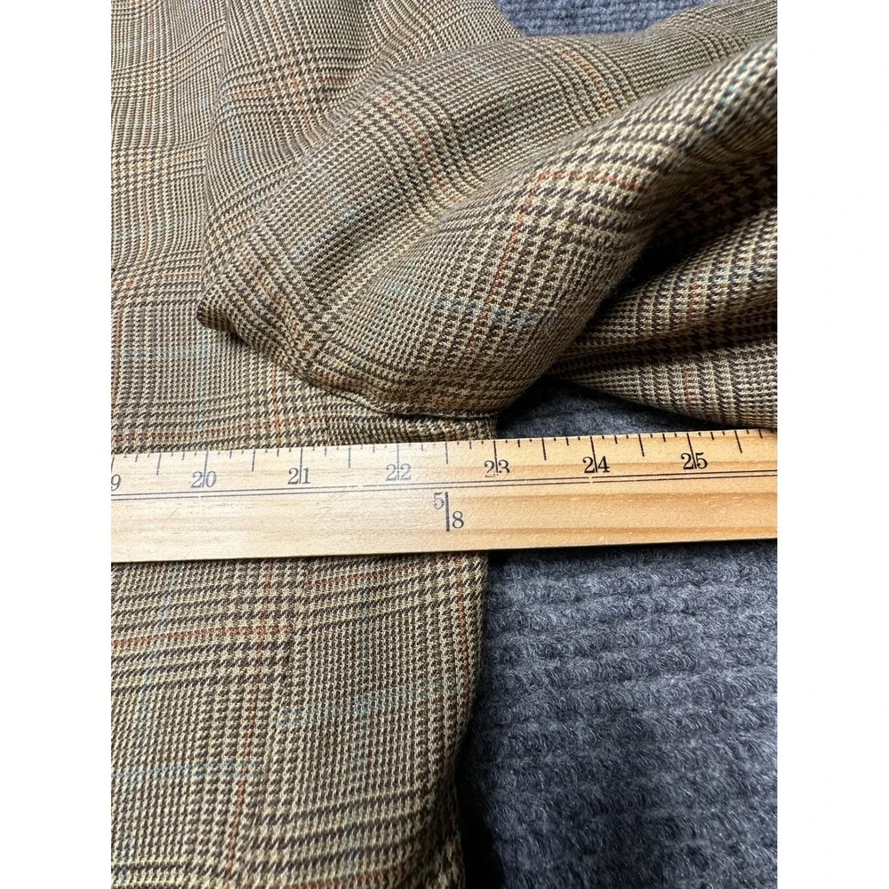 Lauren Ralph Lauren Blazer Mens 44R Tan Glen Plaid Silk Wool Sport Coat